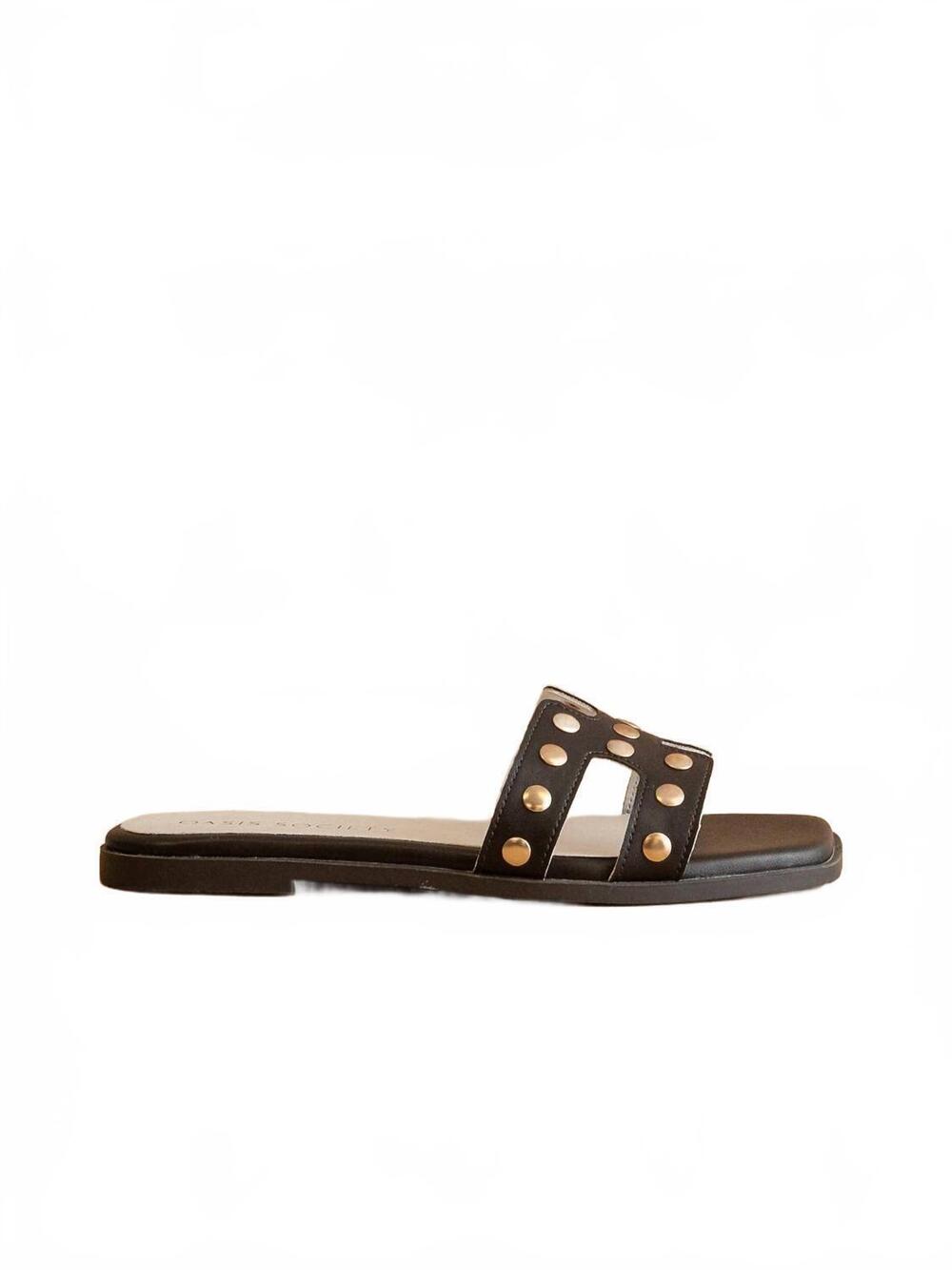 NEW OASIS SOCIETY women's evelynne studded slide sandals in coffee